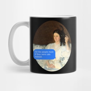 I'd like people more if they were cats instead - classical art Mug